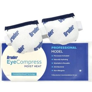 Bruder EyeCompress Professional Model Moist Heat MediBeads Eye Mask New